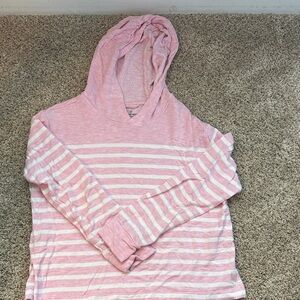 Vineyard Vines Pink and White Cowl Neck Sweater